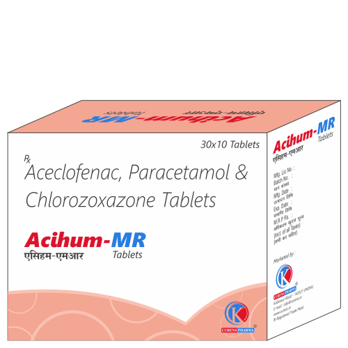 Acihum-MR-Tablets-Aceclofenac-Paracetamol-Chlorozoxazone-Tablets-K-Curens-Pharma