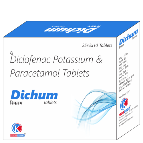Dichum-Tablets-Diclofenac-Potassium-Papacetamol-Tablets-K-Curens-Pharma
