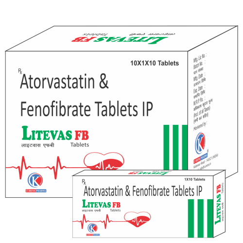 Litevas-FB-Tablets-Atorvastatin-Fenofibrate-Tablets-IP-K-Curens-Pharma