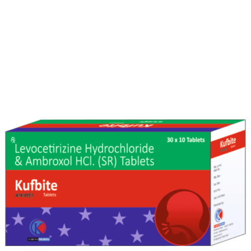 KUFBITE-Tablets-Levocetirizine-Hydrochloride-Ambroxol-HCL-SR-Tablets-K-Curens-Pharma