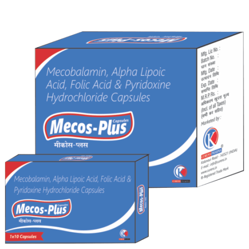 Mecos-Plus-Capsules-Mecobalamin-Alpha-Lipoic-Acid-Folic-Acid-Pyridoxine-Hydrochloride-Capsules-K-Curens-Pharma