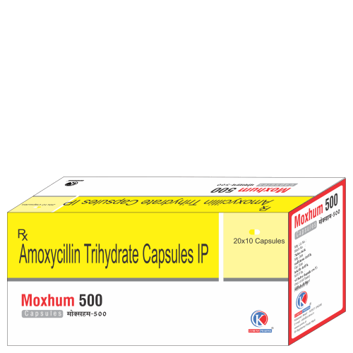 Moxhum-500-Capsules-Amoxycillin-Trihydrate-Capsules-IP-K-Curens-Pharma
