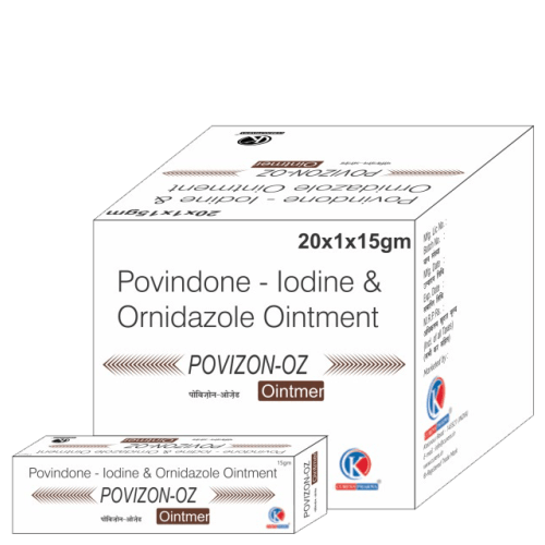 POVIZON-OZ-Ointment-Povindone-Iodine-Ornidazole-Ointment-K-Curens-Pharma