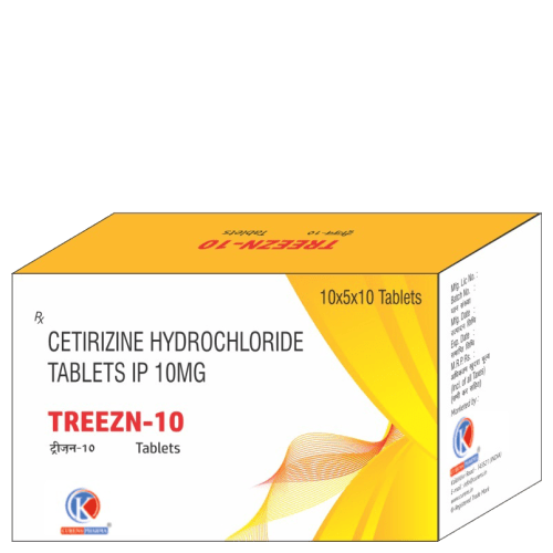 TREEZN-10-Tablets-Cetirizine-Hydrochloride-Tablets-IP-10mg-K-Curens-Pharma